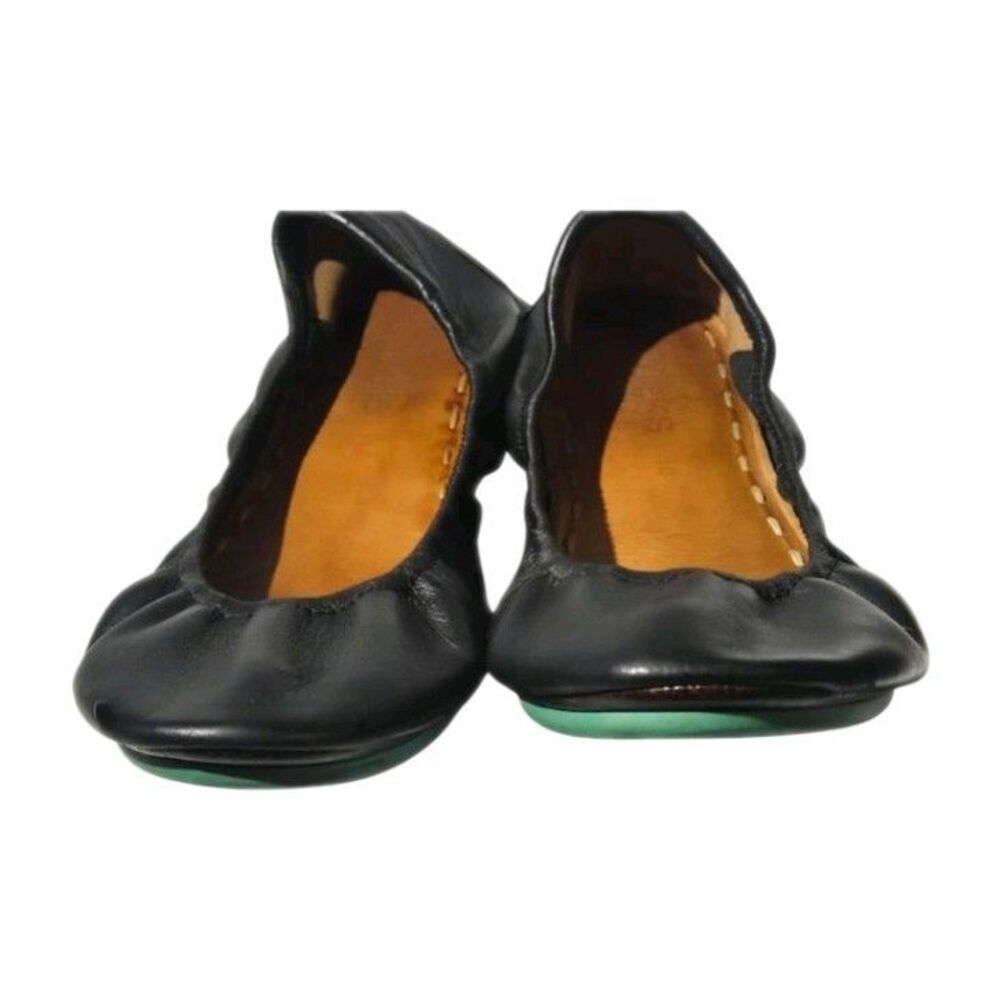 Tieks Black Leather Ballet Flats Women's Slip On Round Toe Lightweight US 10 M